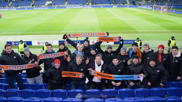 Игроки Донбасса на матче Лиги чемпионов 